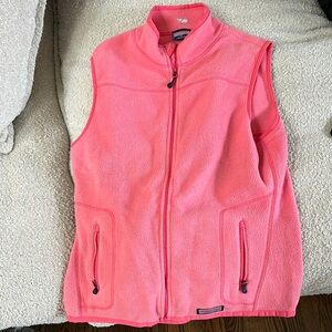 Vineyard Vines Pink Fleece Vest Stand-Up Collar